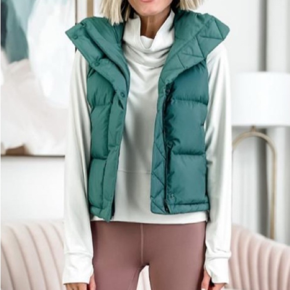 Lululemon Wonder Puff 600 Down Vest, Green, 4